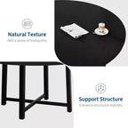 47-inch Round Dining Table with Metal Frame