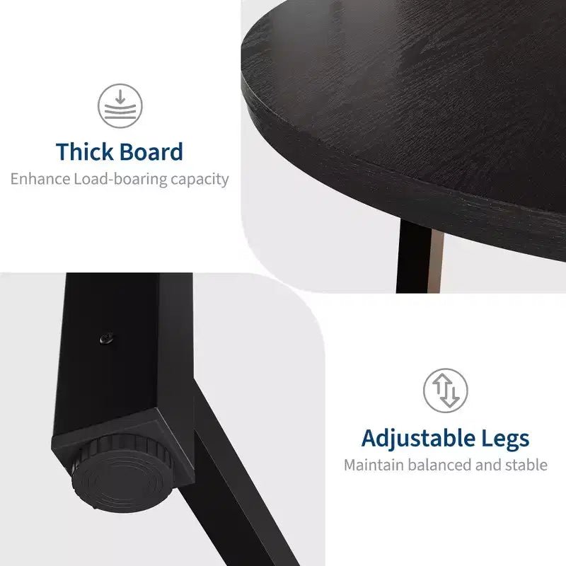 47-inch Round Dining Table with Metal Frame