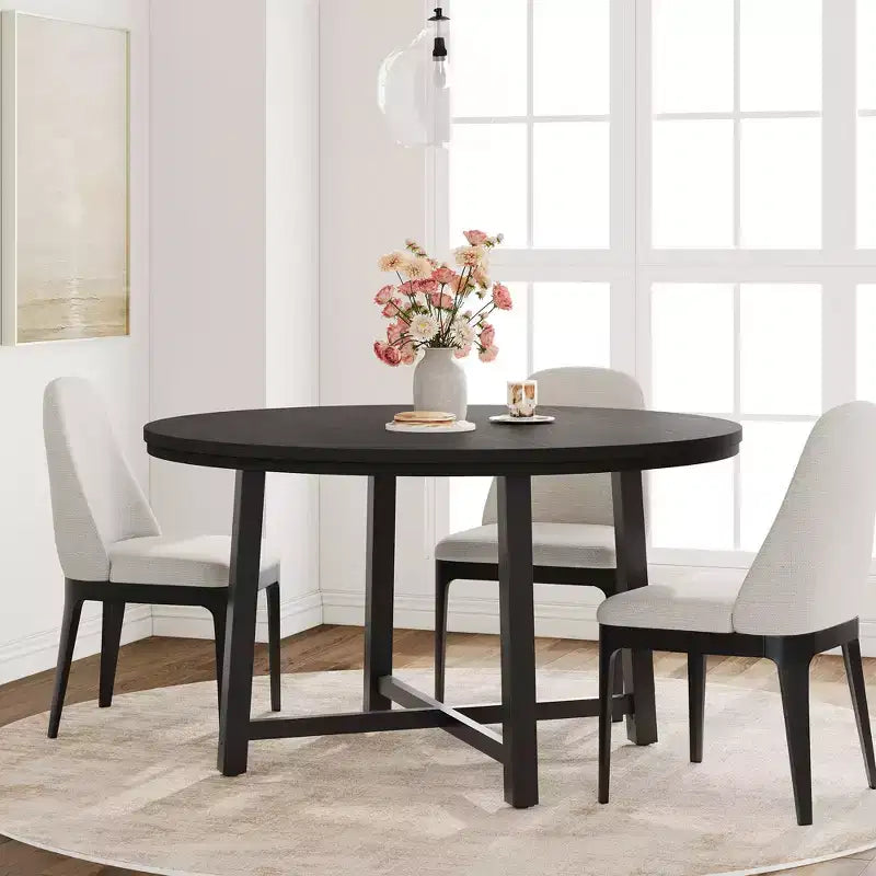 47-inch Round Dining Table with Metal Frame