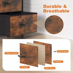 2-Drawer Fabric Dresser with Steel Frame and Wood Top