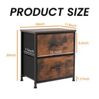 2-Drawer Fabric Dresser with Steel Frame and Wood Top