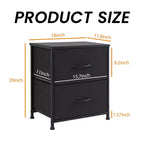 2-Drawer Fabric Dresser with Steel Frame and Wood Top