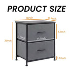 2-Drawer Fabric Dresser with Steel Frame and Wood Top