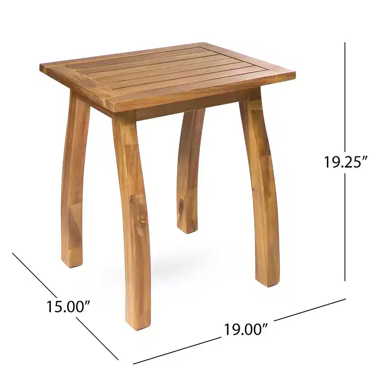 Christopher Knight Home Bruce Outdoor-Set aus verstellbarer Chaiselongue und Tisch aus Akazienholz mit Latten-Design