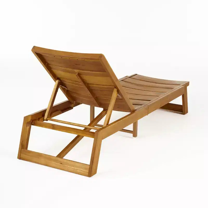 Christopher Knight Home Bruce Outdoor-Set aus verstellbarer Chaiselongue und Tisch aus Akazienholz mit Latten-Design