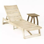 Christopher Knight Home Bruce Outdoor-Set aus verstellbarer Chaiselongue und Tisch aus Akazienholz mit Latten-Design
