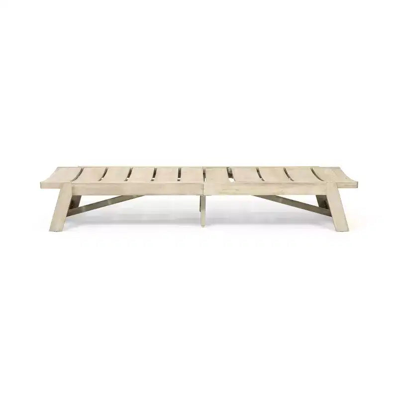 Christopher Knight Home Bruce Outdoor-Set aus verstellbarer Chaiselongue und Tisch aus Akazienholz mit Latten-Design