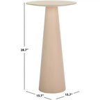 Tall Round Ceramic Side Table with Iron Frame – Beige