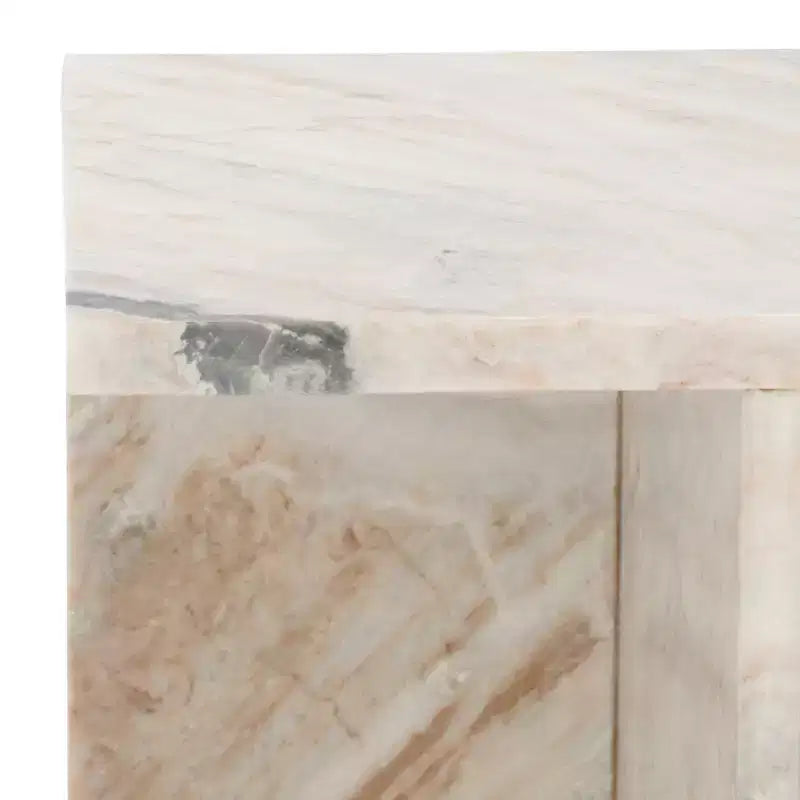 Square Marble Side Table - Gray