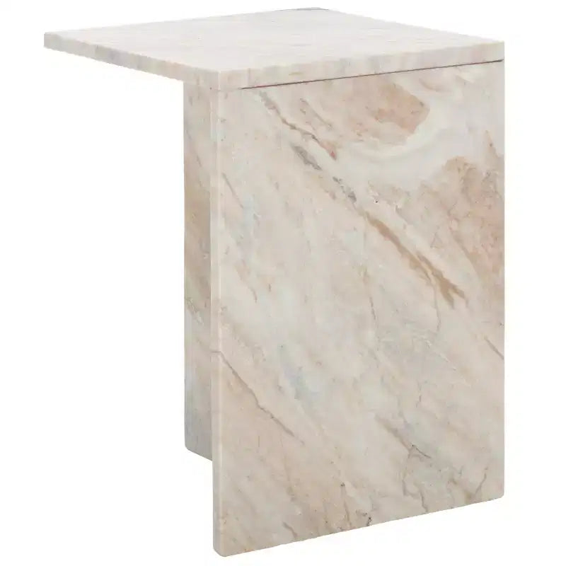 Square Marble Side Table - Gray