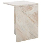 Square Marble Side Table - Gray