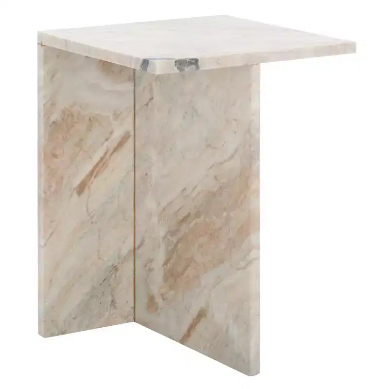 Square Marble Side Table - Gray