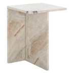 Square Marble Side Table - Gray