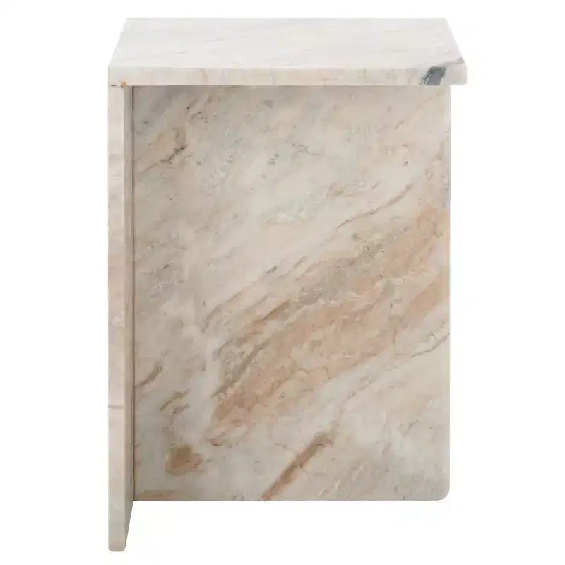 Square Marble Side Table - Gray