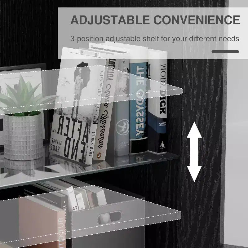 Freestanding Wood Pantry Cabinet with Shelves and Doors