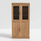 Freestanding Wood Pantry Cabinet with Shelves and Doors