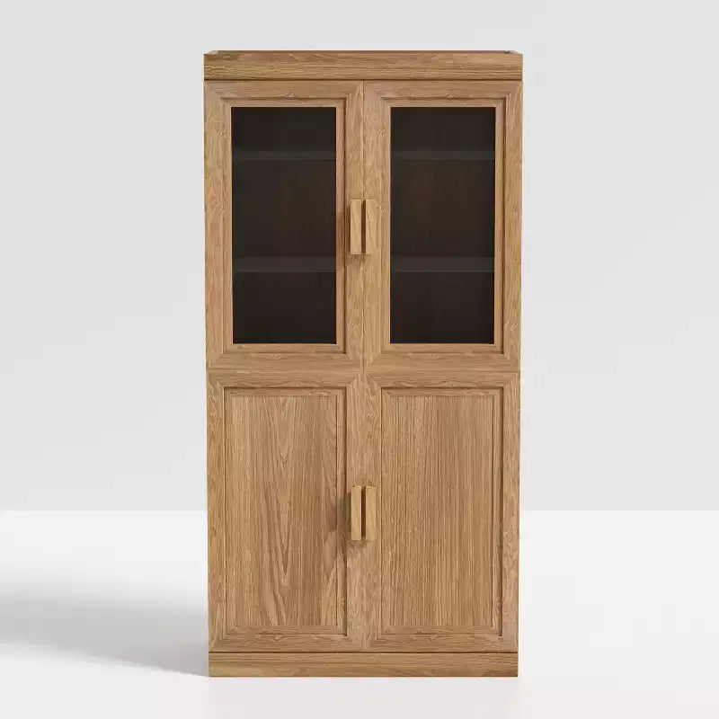 Freestanding Wood Pantry Cabinet with Shelves and Doors