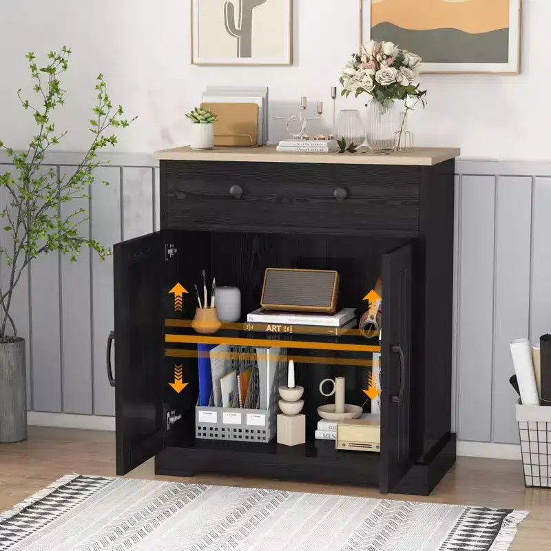 Kitchen Storage Cabinet with 2 Drawers and 2 Doors