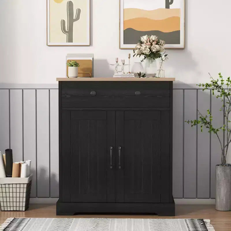 Kitchen Storage Cabinet with 2 Drawers and 2 Doors