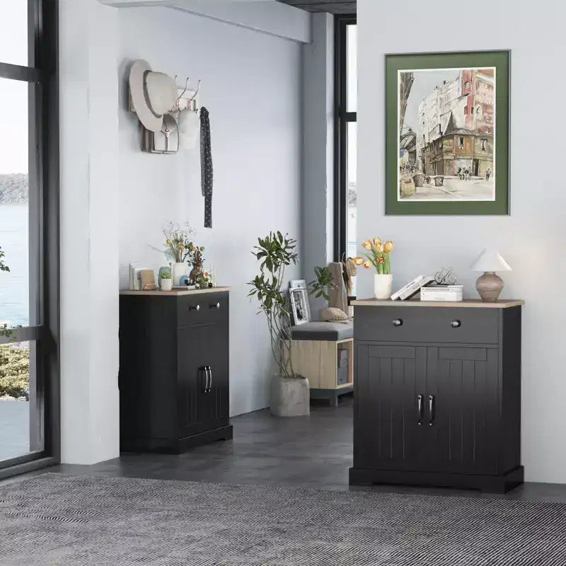Kitchen Storage Cabinet with 2 Drawers and 2 Doors