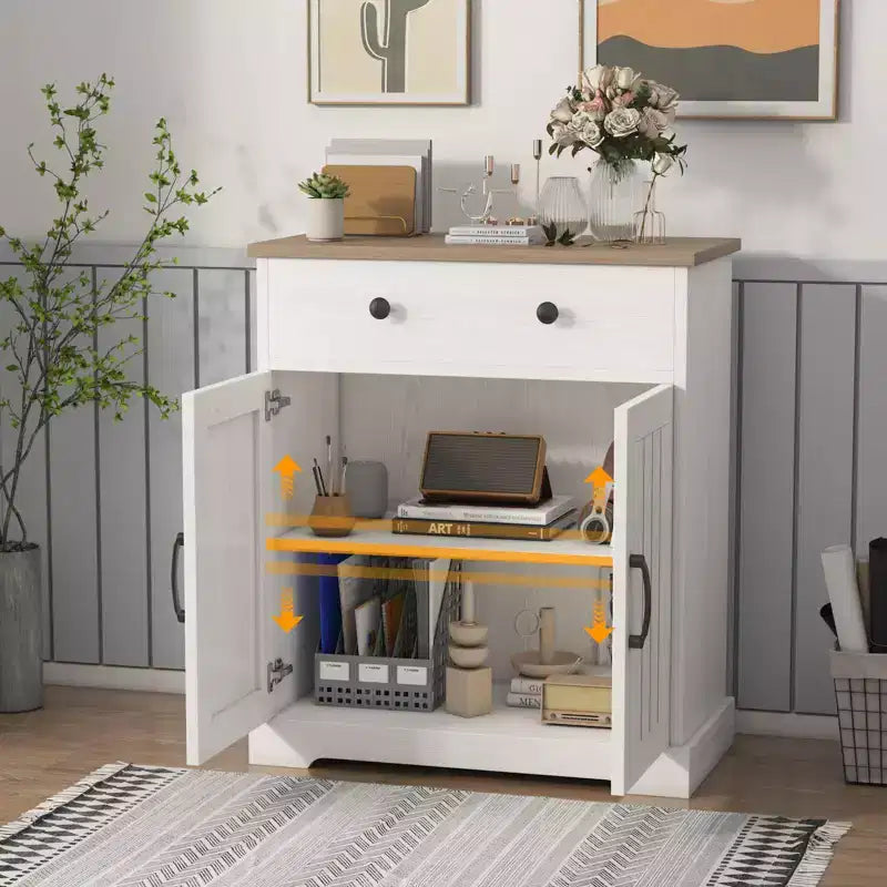 Kitchen Storage Cabinet with 2 Drawers and 2 Doors
