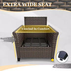 Ensemble de mobilier de patio extérieur Ocean Vista EAGLE PEAK de 5 pièces, ensemble de conversation en osier varié avec coussins