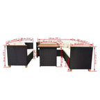 Ensemble de mobilier de patio vidaXL de 5 pièces en polyrotin noir et blanc crème