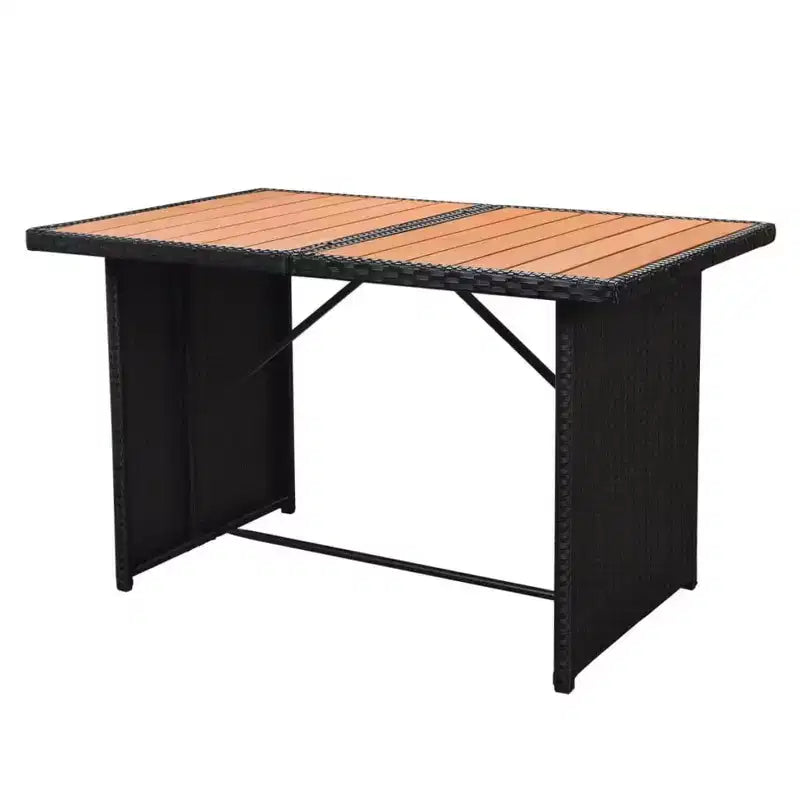 Ensemble de mobilier de patio vidaXL de 5 pièces en polyrotin noir et blanc crème