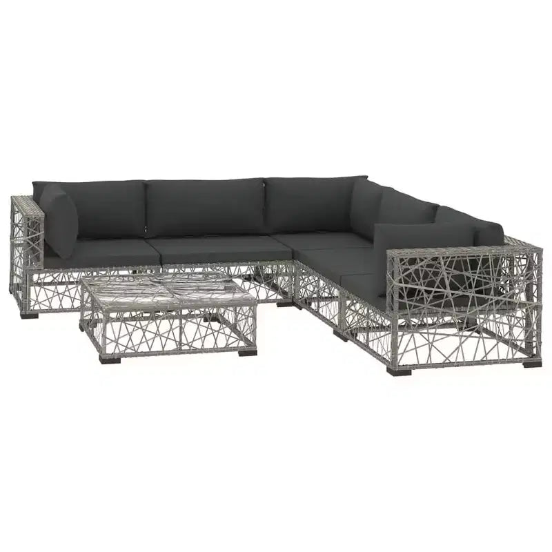 vidaXL Patio Lounge Set Set of 10 Gray