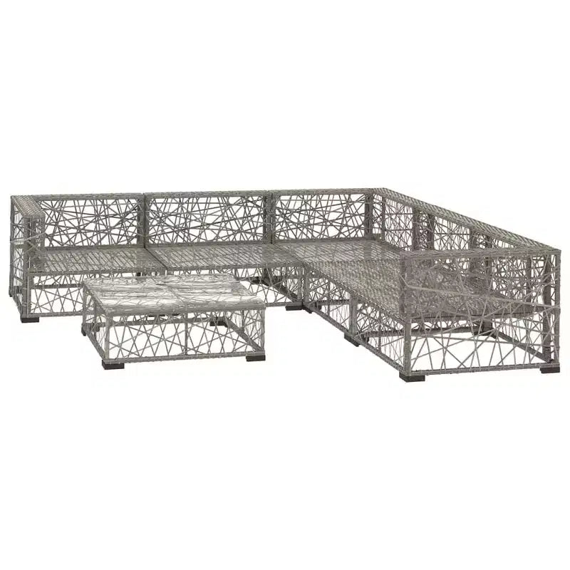 vidaXL Garten-Lounge-Set, 10-teilig, grau