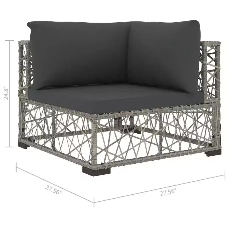 vidaXL Garten-Lounge-Set, 10-teilig, grau