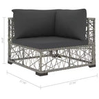vidaXL Garten-Lounge-Set, 10-teilig, grau