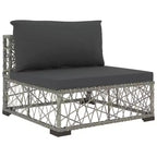 vidaXL Garten-Lounge-Set, 10-teilig, grau