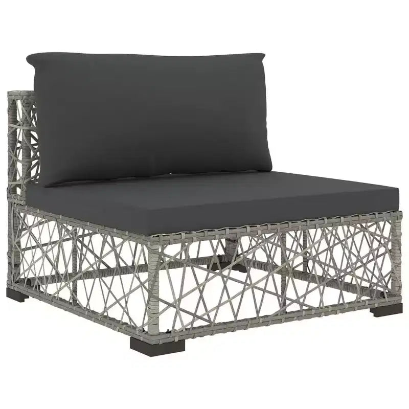 vidaXL Garten-Lounge-Set, 10-teilig, grau