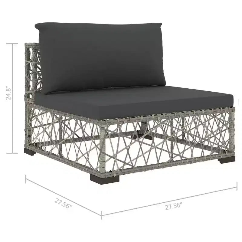 vidaXL Garten-Lounge-Set, 10-teilig, grau