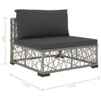 vidaXL Garten-Lounge-Set, 10-teilig, grau