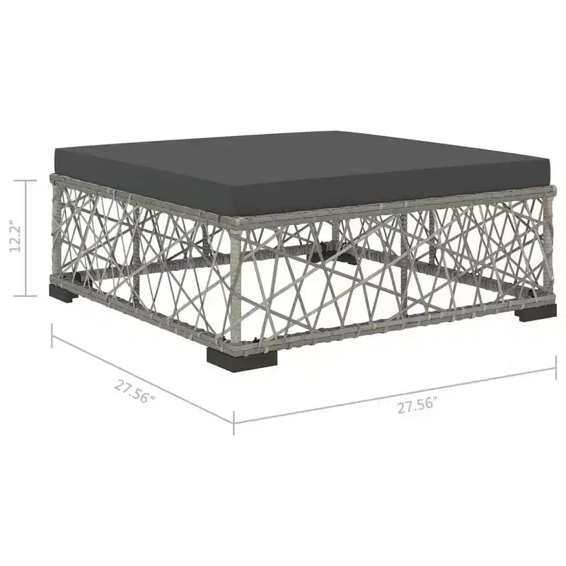 vidaXL Garten-Lounge-Set, 10-teilig, grau