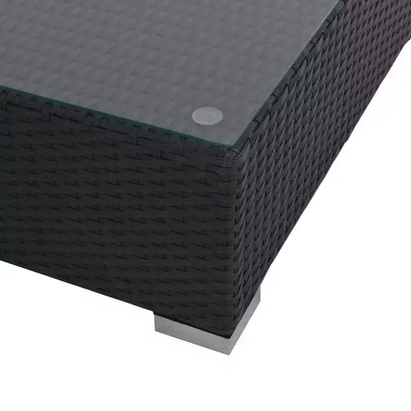 vidaXL Sofagarnitur, schwarz, aus PE-Rattan, großes modulares Garten-Lounge-Set