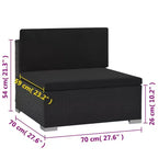 vidaXL Sofagarnitur, schwarz, aus PE-Rattan, großes modulares Garten-Lounge-Set