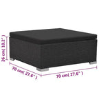 vidaXL Sofagarnitur, schwarz, aus PE-Rattan, großes modulares Garten-Lounge-Set