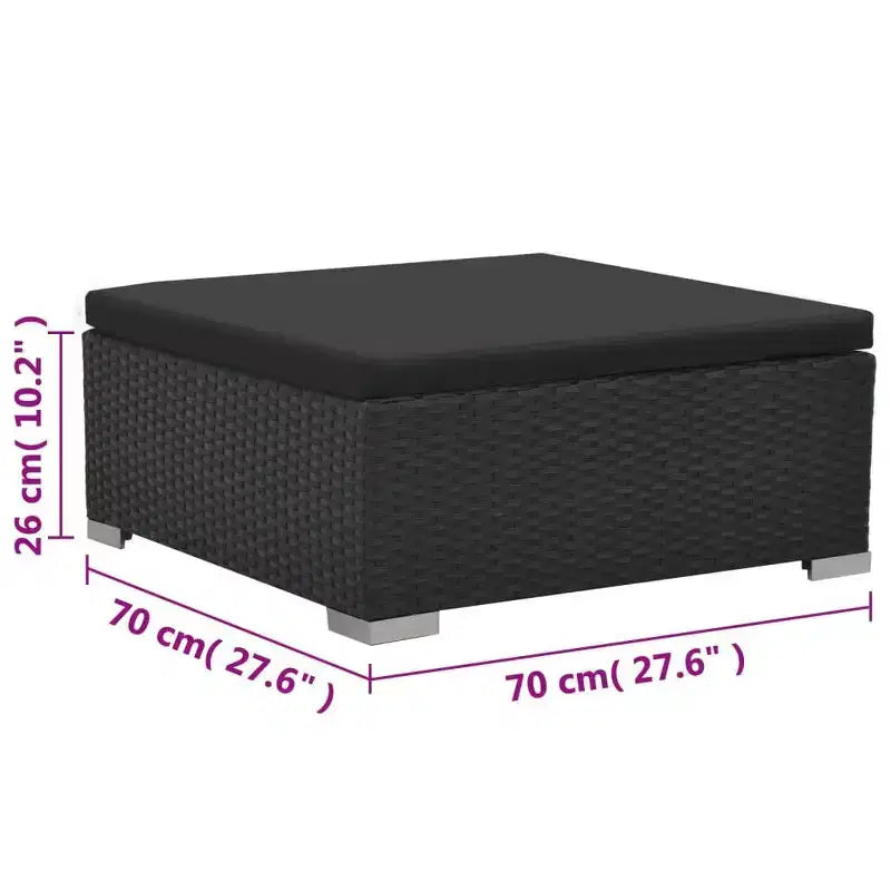 vidaXL Sofagarnitur, schwarz, aus PE-Rattan, großes modulares Garten-Lounge-Set