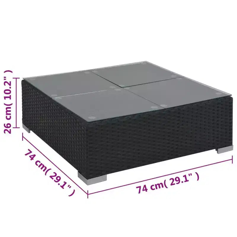 vidaXL Sofagarnitur, schwarz, aus PE-Rattan, großes modulares Garten-Lounge-Set