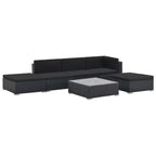vidaXL Sofagarnitur, schwarz, aus PE-Rattan, großes modulares Garten-Lounge-Set