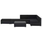 vidaXL Sofagarnitur, schwarz, aus PE-Rattan, großes modulares Garten-Lounge-Set