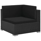 vidaXL Sofagarnitur, schwarz, aus PE-Rattan, großes modulares Garten-Lounge-Set