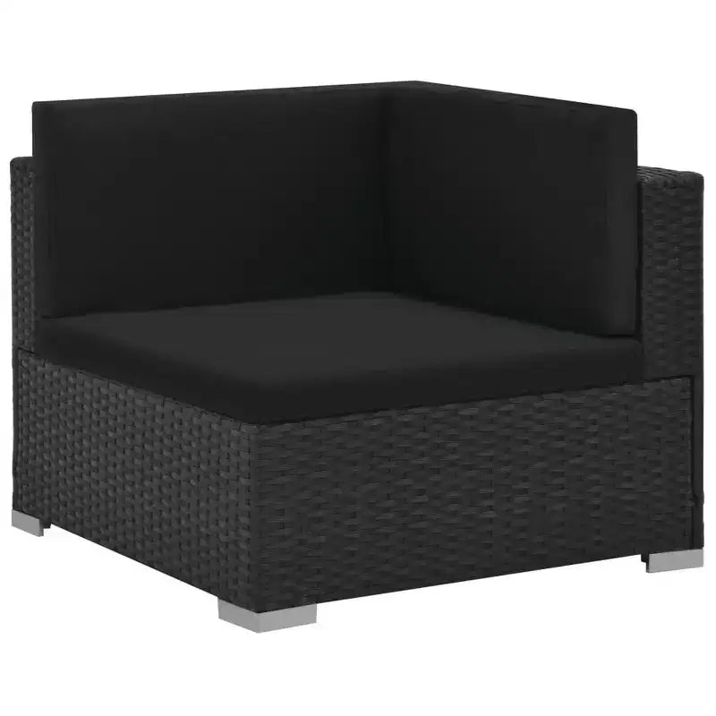 vidaXL Sofagarnitur, schwarz, aus PE-Rattan, großes modulares Garten-Lounge-Set