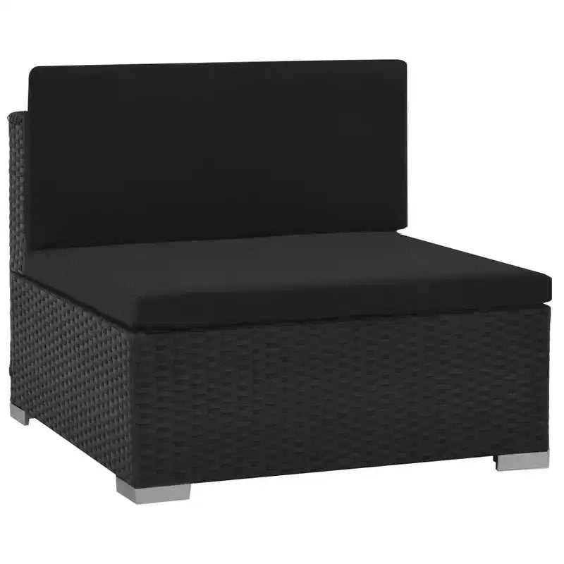 vidaXL Sofagarnitur, schwarz, aus PE-Rattan, großes modulares Garten-Lounge-Set