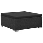 vidaXL Sofagarnitur, schwarz, aus PE-Rattan, großes modulares Garten-Lounge-Set