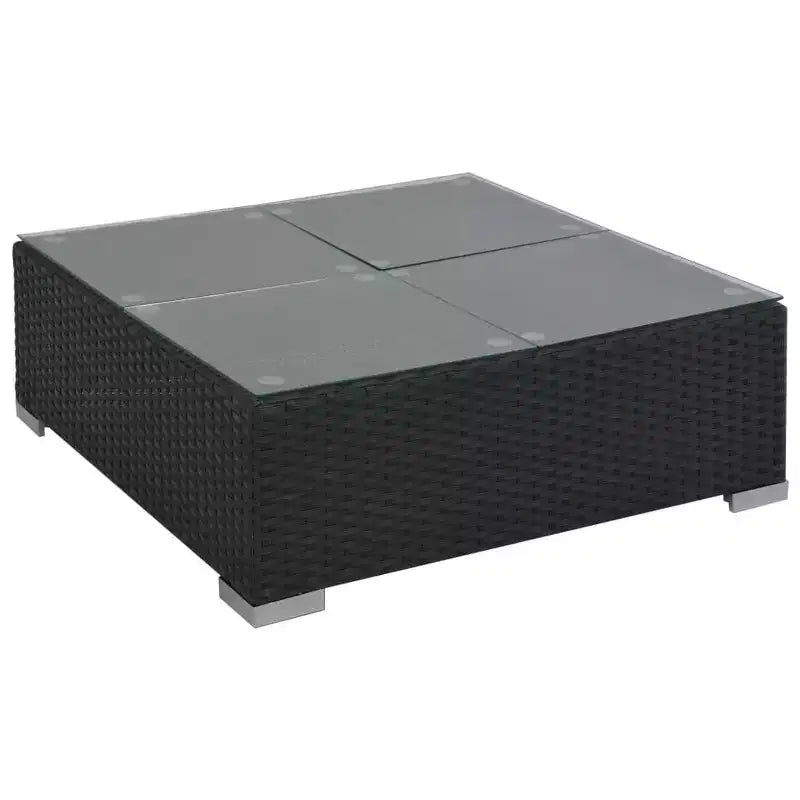 vidaXL Sofagarnitur, schwarz, aus PE-Rattan, großes modulares Garten-Lounge-Set