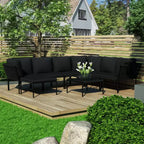 Set da giardino vidaXL nero e antracite